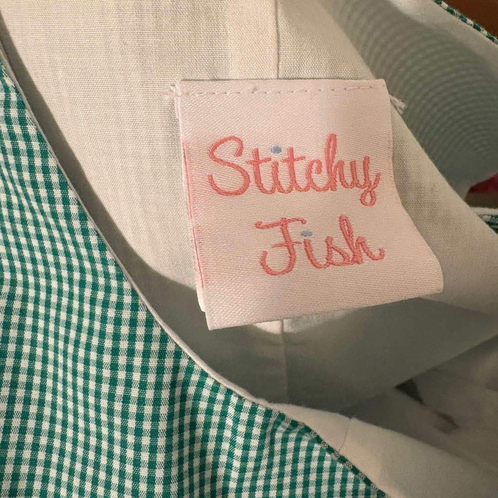 Stitchy Fish Christmas Tree Trio Smocked Jon Jon - Picture 3 of 4